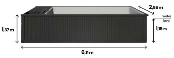 Piscina contenedor de 6,2 m x 2,5 m con bomba de calor, paquete Premium - Image 4