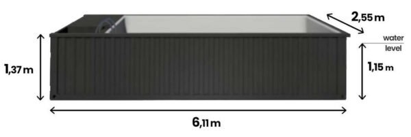 Piscina contenedor 6,2mx 2,5m lista para usar, Paquete Confort - Image 2
